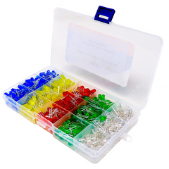 500PCS 5MM LED Kit – LED pack with 5 colors & storage box for DIY projects - Electronic Components - Robocraze
