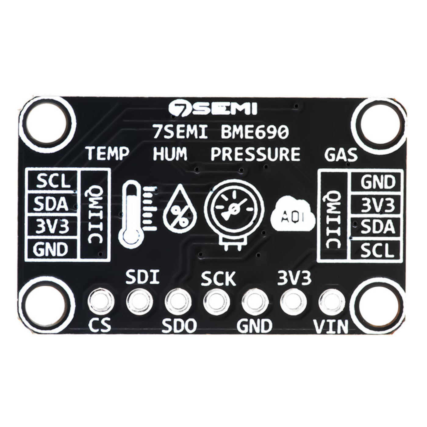 7Semi BME690 Digital Sensor Module - Temp, Humidity, Pressure, Gas -Sensors -Robocraze