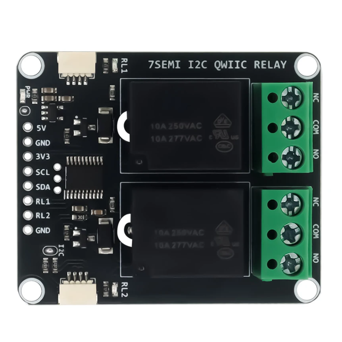 7Semi Dual Channel 5V 10A I2C Qwiic Relay Module -Electronic Modules -Relays -5V Relays -Robocraze