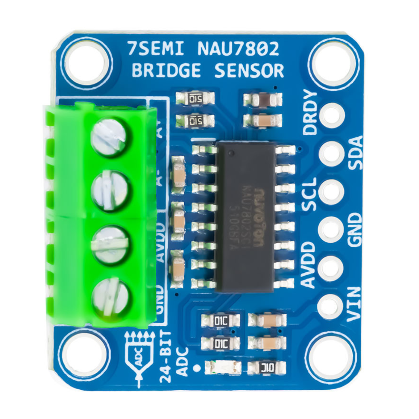 7Semi NAU7802 24bit I2C ADC Bridge Sensor Module for Weigh Scales -Electronic Modules -Breakout Boards -Robocraze