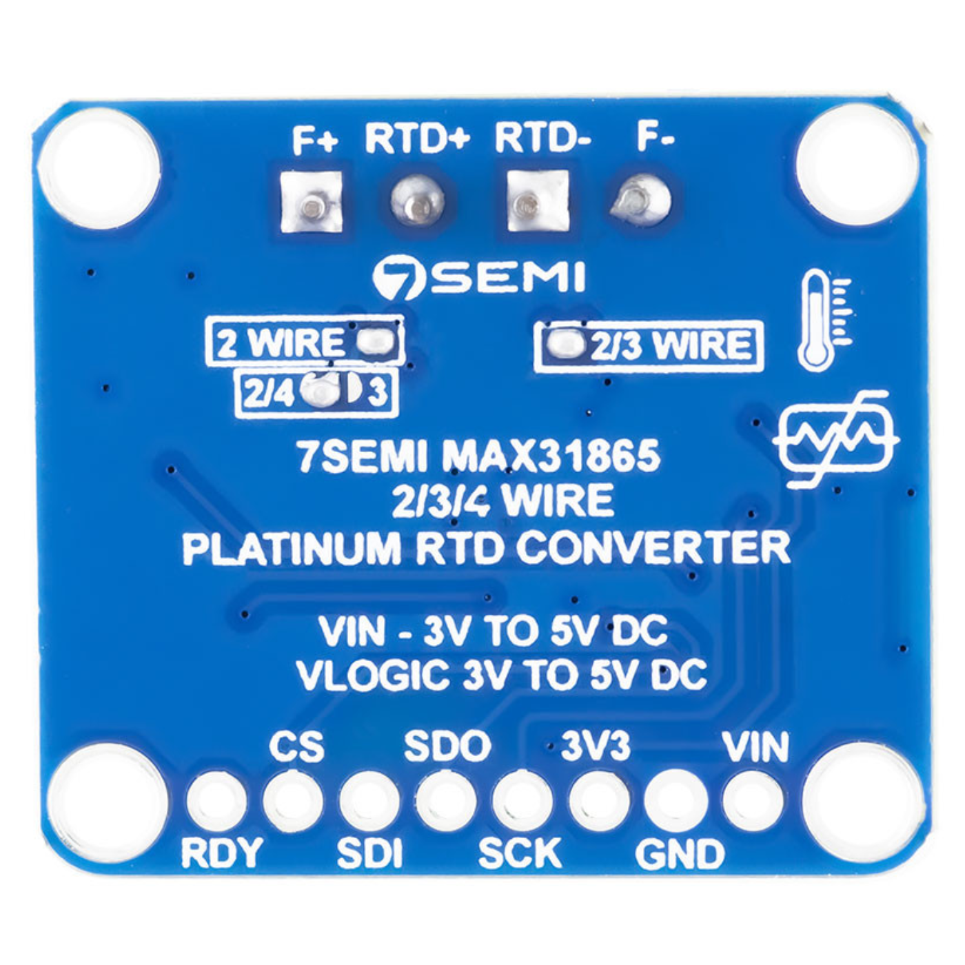 7Semi PT1000 RTD 2-Wire Temperature Sensor Breakout Board with Amplifier MAX31865 -Electronic Modules -Breakout Boards -Robocraze