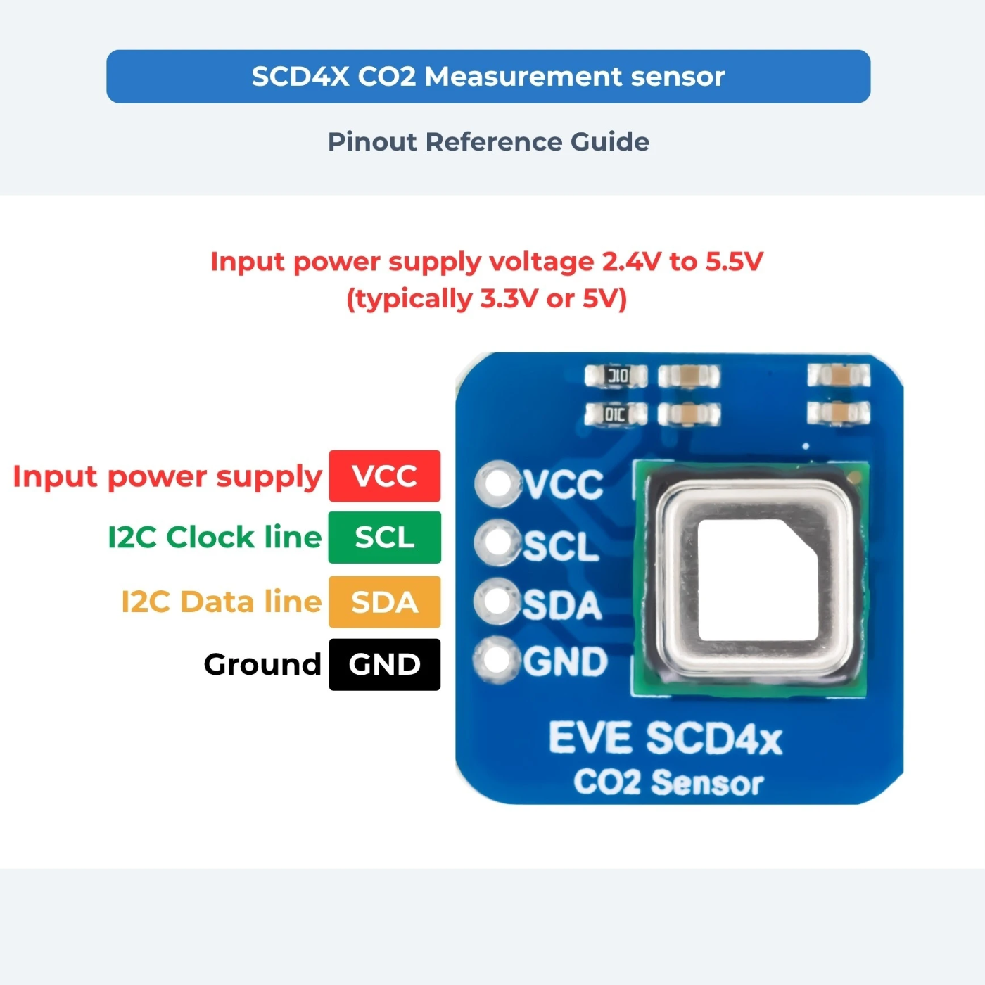 7Semi SCD43 CO2 Temperature & Humidity Sensor Breakout Board I2C Mini -Sensors -Temperature Sensors -Robocraze