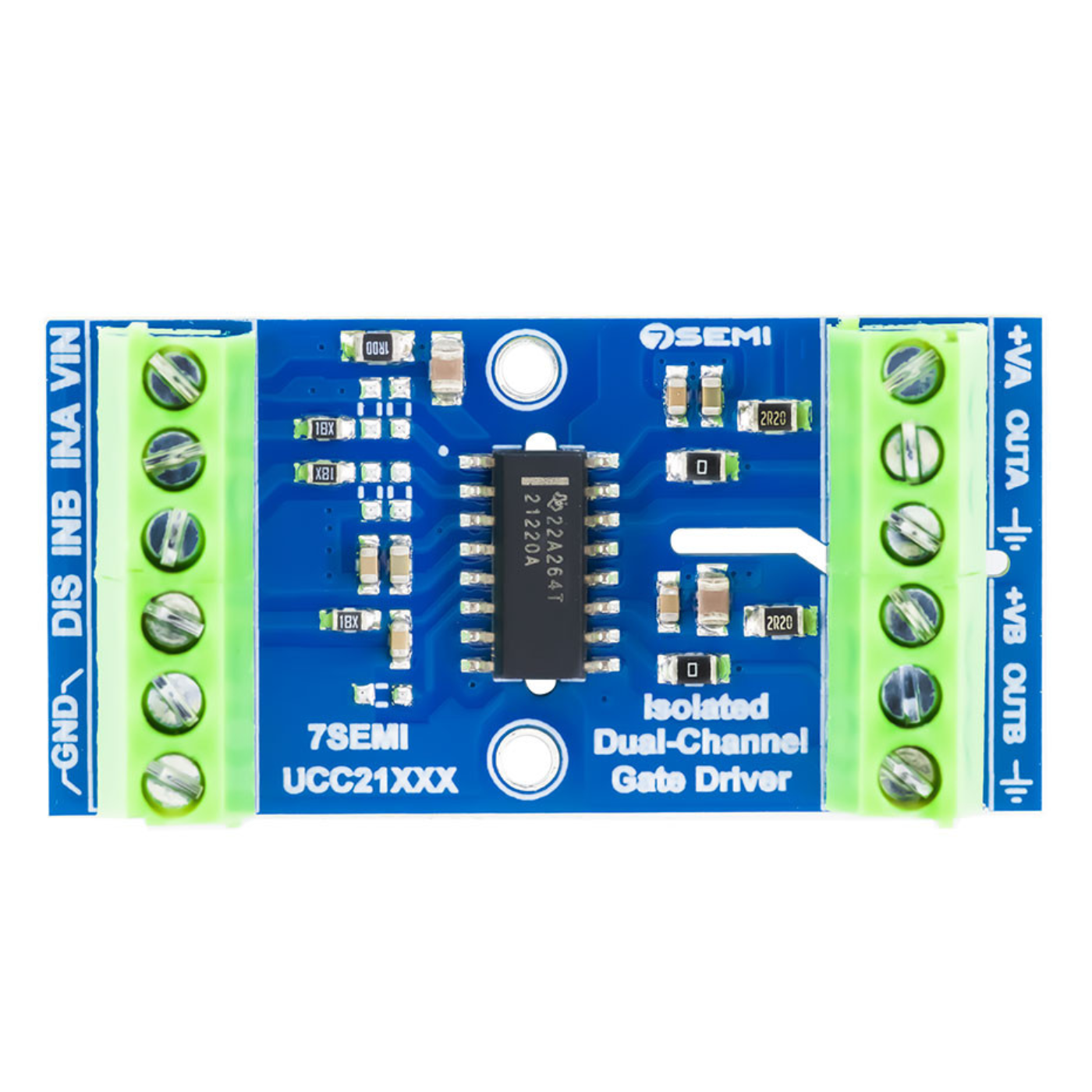 7Semi UCC21220A Isolated Dual-channel Gate Driver Breakout Board -Electronic Modules -Breakout Boards -Robocraze
