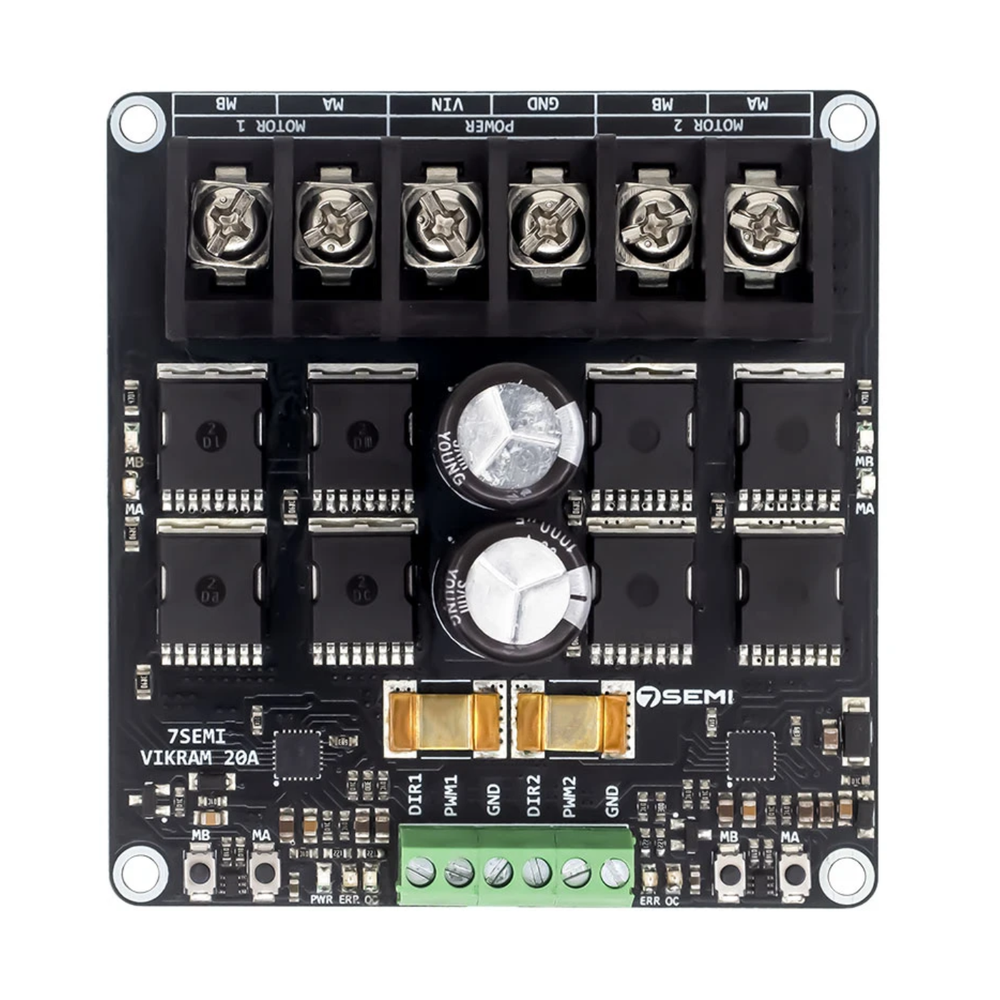 7Semi Vikram 3020D 7V-32V 20A Dual-Channel Brushed DC Motor Driver -Motors & Mechanical -Motor Drivers -Robocraze