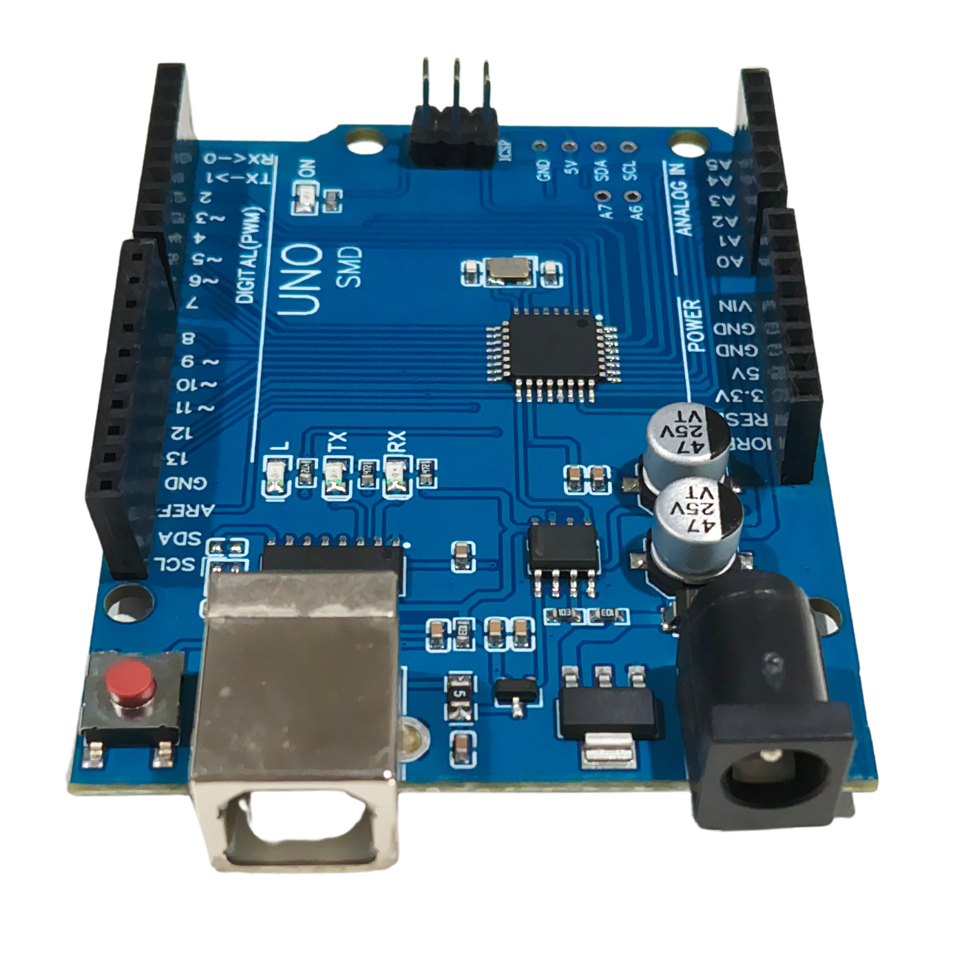 Arduino UNO R3 SMD – Compact compatible Arduino Board with SMD ATmega328 for embedded development. Buy now! -Robocraze