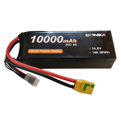 Bonka 14.8V 4S 10000mAh 35C LiPo Rechargeable Battery Pack -Batteries & Power Supply -LiPo Battery -Robocraze