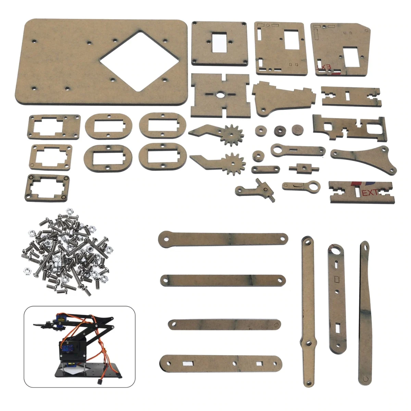 DIY Acrylic Robot Manipulator Arm Kit – Mechanical Arm (Without Servo & Controller) -Motors & Mechanical -Servo Motors/Controllers -Robocraze