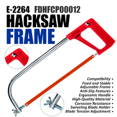 Eastman E-2264 12inch Professional Hacksaw Frame Red Handle -Tools & Instruments -Hand Tools -Robocraze