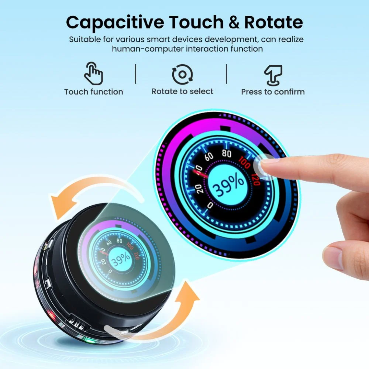 Elecrow CrowPanel 1.46-inch HMI ESP32-S3 Rotary Display 360×360 IPS Round Touch Screen - Robocraze