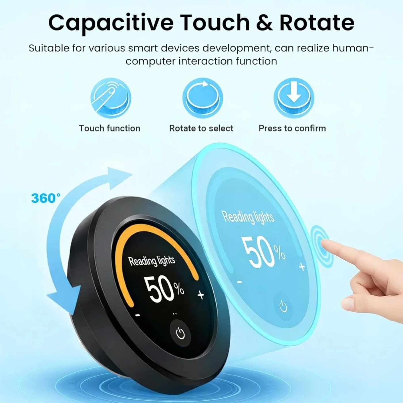Elecrow CrowPanel Rotary Screen 2.1inch ESP32 HMI Display 480*480 Round Touch Knob -Display Modules -HMI Displays -Robocraze