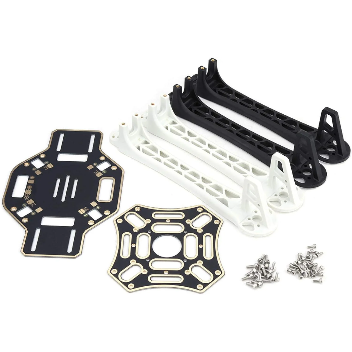 F450 4-axis Quadcopter Drone Frame Kit with Integrated PCB (Black & White) -Drone Parts -Drone Frames -Robocraze