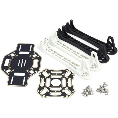 F450 4-axis Quadcopter Drone Frame Kit with Integrated PCB (Black & White) -Drone Parts -Drone Frames -Robocraze