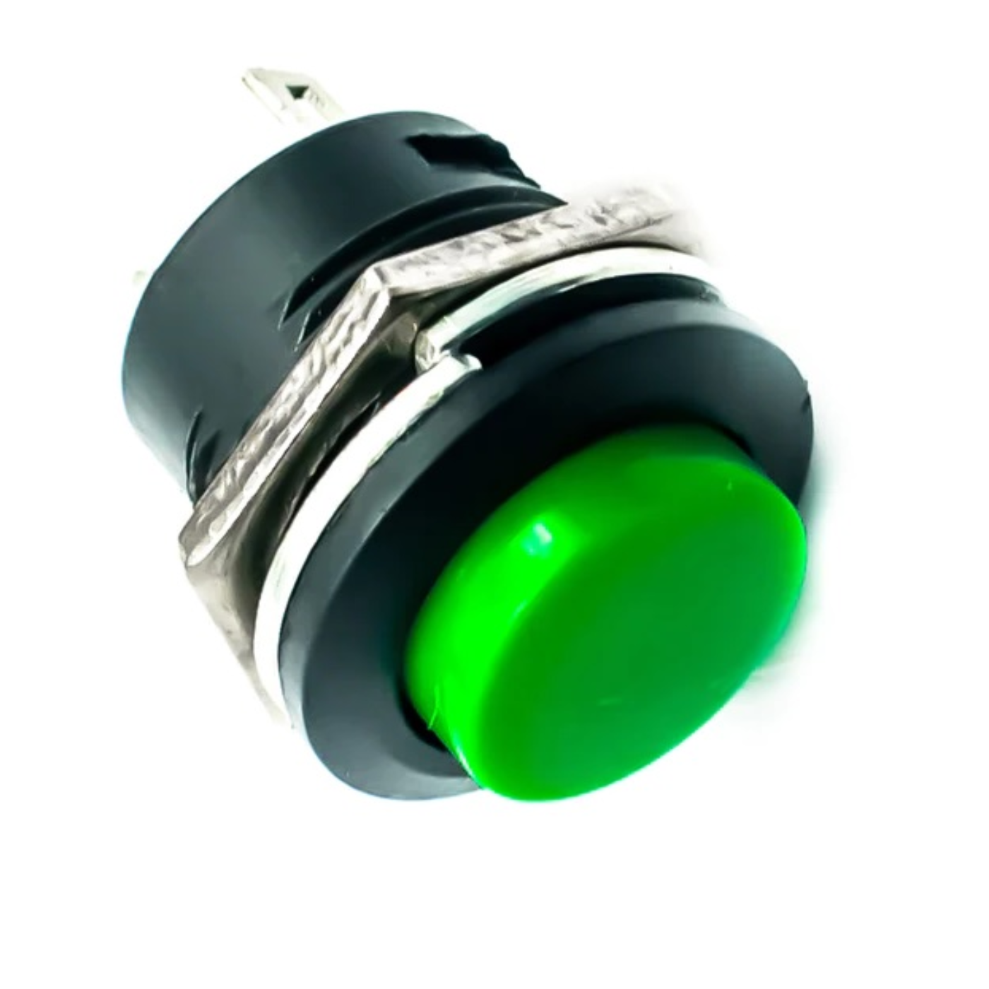 Green R13-507 16mm Round Cap Momentary Push Button Switch – 2 Pin -Electronic Components -Switches -Push Buttons -Robocraze