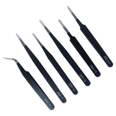 Gripx 6 Piece Anti-Static Non-Magnetic Tweezer Set 6 Inch - Robocraze