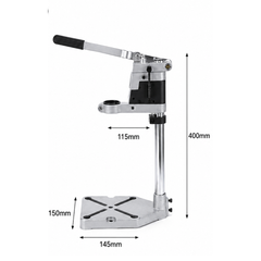 Gripx DS100 Metal Drill Stand Workstation for Drilling Silver Black -Robocraze