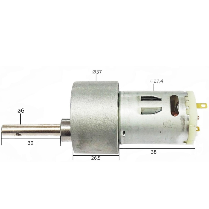 Johnson 12v 30 RPM DC Geared Motor (Grade A) -Motors & Mechanical -Johnson Motor Grade A -Robocraze