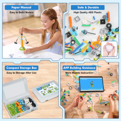 Makerzoid 100-in-1 STEAM Building Blocks Set Educational Toy for Kids 6+ Years Old -STEM Kits -School Kits -Intermediate Kits -Robocraze