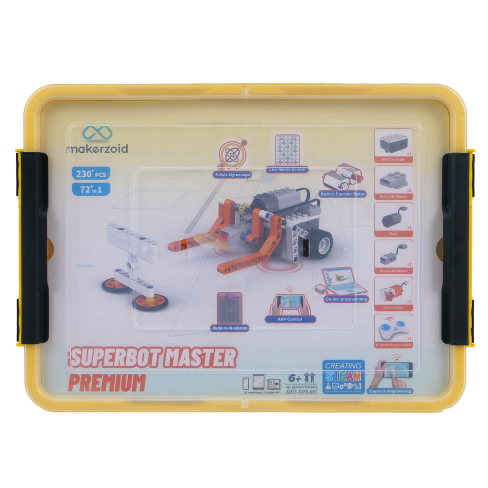 Makerzoid STEAM Super Bot Master Premium Educational Coding Robot Kit with Scratch 3.0 Block Coding -STEM Kits -Robotic Kits -Robocraze