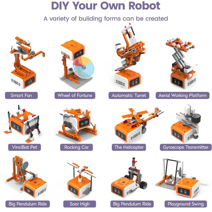 MatataStudio 20-in-1 Creator STEM Kit with 400 Blocks – Versatile DIY Kits, STEM Kits, Robot Kits -Robocraze
