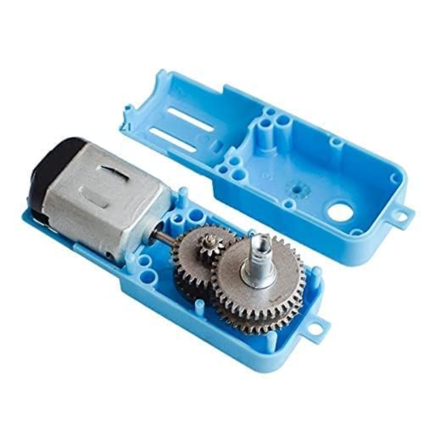 Metal TT 1:90 (3V–6V) Blue Dual Shaft High Torque DC Geared Motor for Robotics, RC Cars & Smart Robots -Motors & Mechanical -Gear Motors -Robocraze