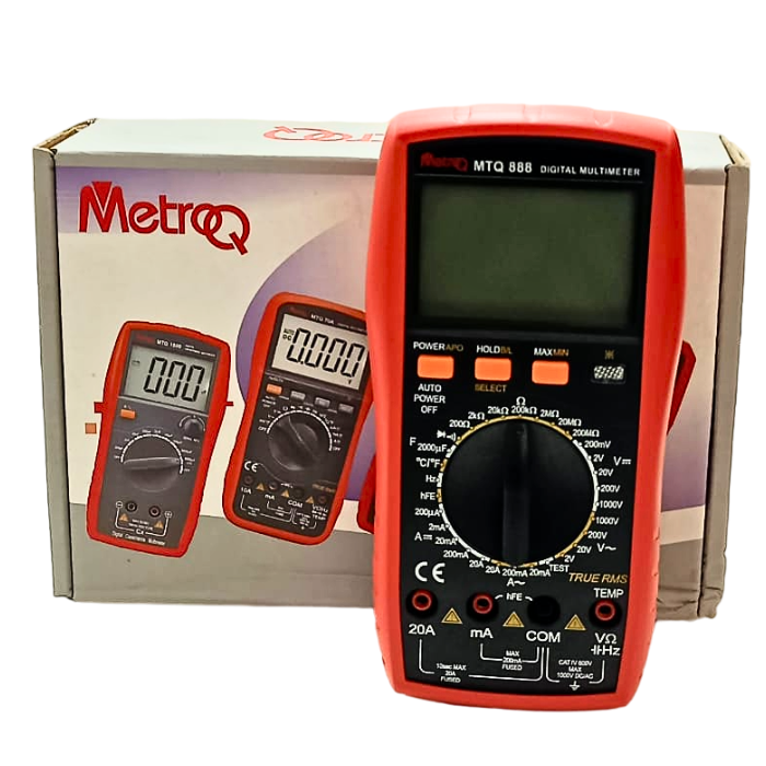 MetroQ MTQ-888 Digital Multimeter – Accurate meter for voltage & resistance measurement.-Digital Multimeter -Robocraze