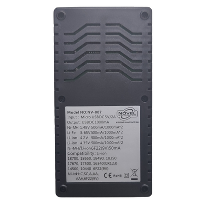 NOVEL 5V 2A Smart Battery Charger - Input Micro USB -Batteries & Power Supply -Battery Chargers -Robocraze