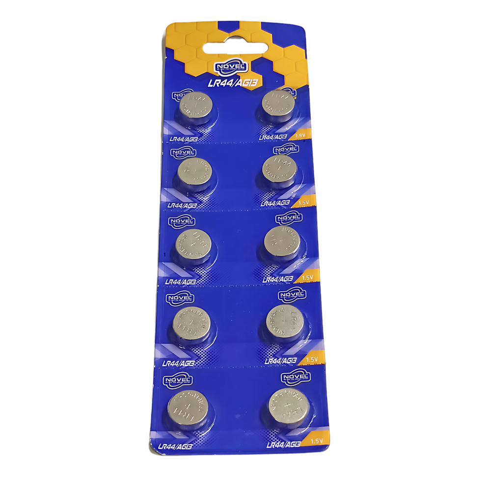 NOVEL LR44/AG13 1.5V Button Cell (PACK OF 10) -Batteries & Power Supply -Other Batteries -Robocraze