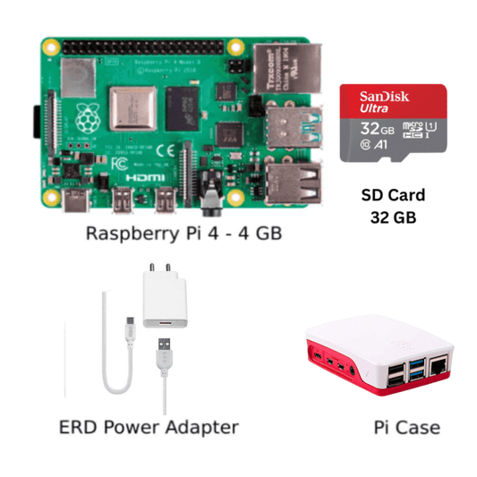 Raspberry Pi4 Model B 4GB Ultimate Kit – Pi4 4GB kit with case, heatsink & SD card -Robocraze