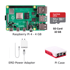 Raspberry Pi4 Model B 4GB Ultimate Kit – Pi4 4GB kit with case, heatsink & SD card -Robocraze