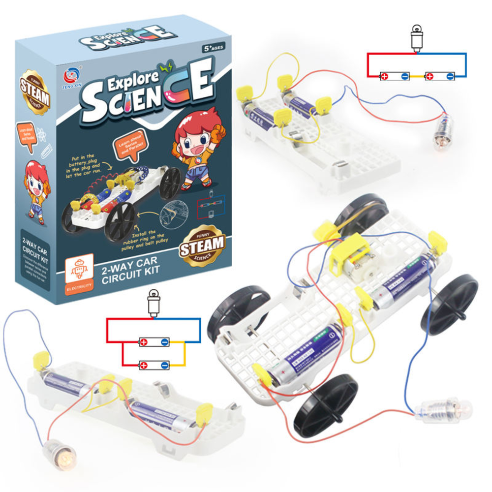 Pludo 2-Way Electric Car STEM Kit - Energy Transformation Model | Grades 6-7 | Ages 11-12 -DIY Kits - Pludo Educational Kits - Robocraze