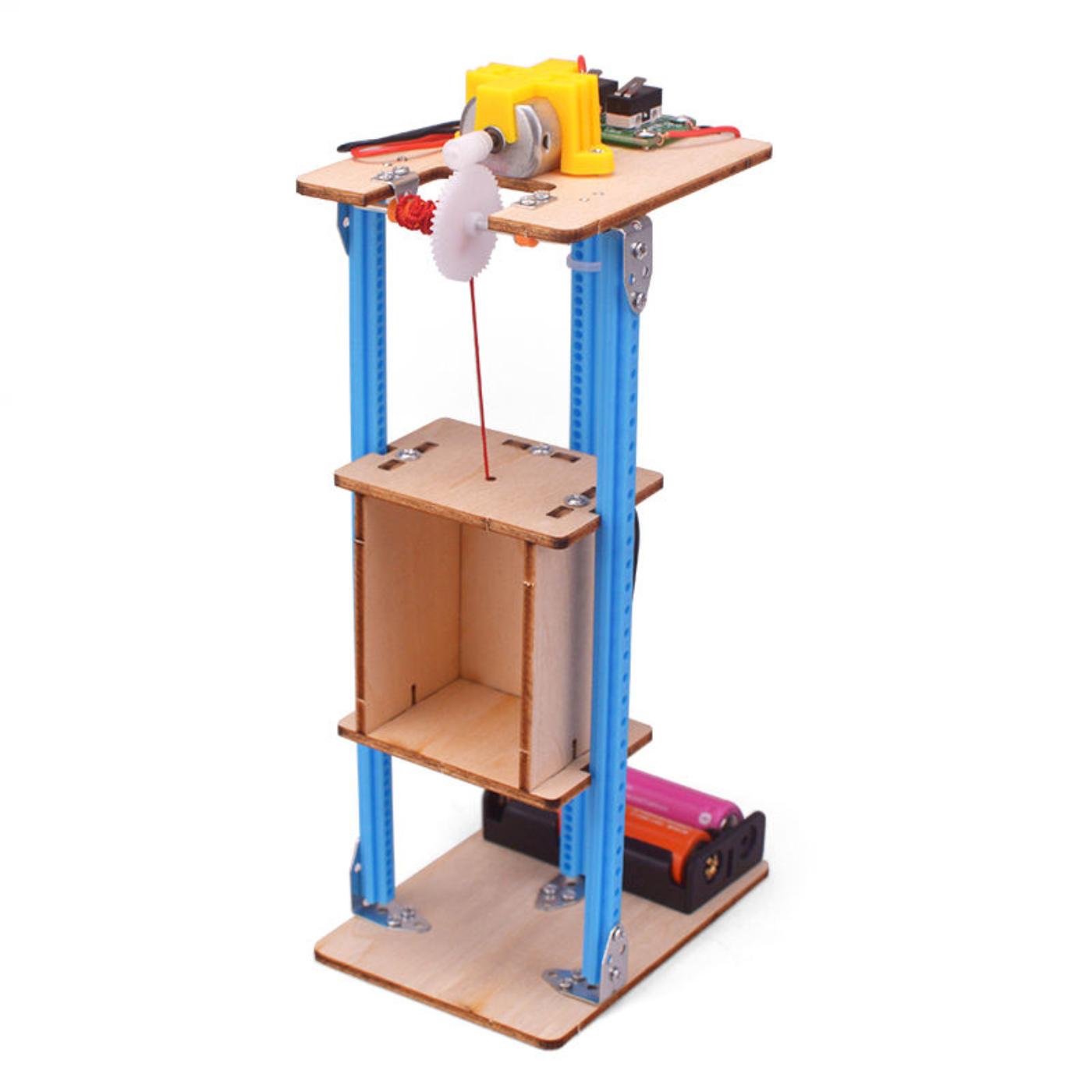 Pludo DIY Electric Lift Kit – Pulley Power Lift Model for Grades 6–8 (Ages 11–14) | Educational STEM Physics Kit -DIY Kit -Pludo Education Kit -Robocraze