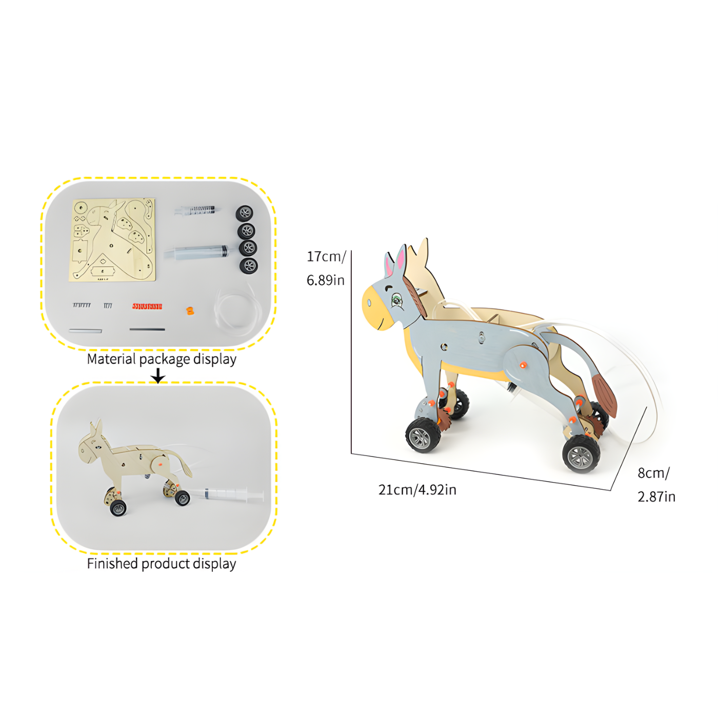 Pludo Pneumatic Donkey Educational Toy STEM Kit – Air Pressure Concept | Ages 8–11 | Grade 3 to 5 - DIY Kits -Pludo Educational Kits -Robocraze