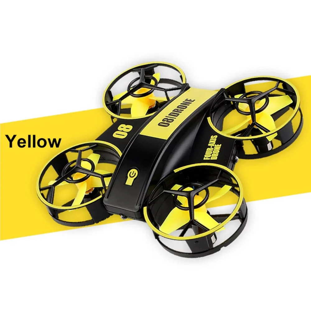 RH-821 Mini Quadcopter Drone with LED Lights and Fixed Altitude RC Helicopter for Kids – Yellow – RS6115 -STEM Kits -DIY Drones Kits -Robocraze