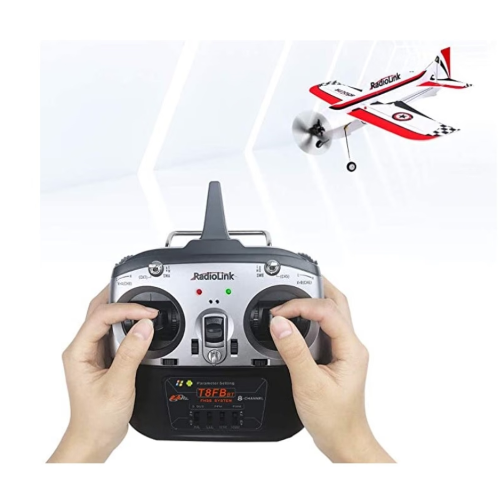 RadioLink T8FB 2.4GHz 8-Channel RC Transmitter with R8EF Receiver and Dual-Stick Controller -Drone parts -Remotes -Robocraze