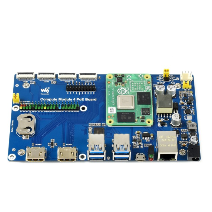 Distribution Board Raspberry Pi Waveshare Raspberry Pi Compute Module 4 IO Board with PoE Feature ...