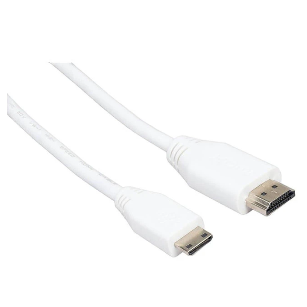 Raspberry Pi Official Mini HDMI to Standard HDMI Cable 1m White -Raspberry Pi -Raspberry Pi Cables -Robocraze