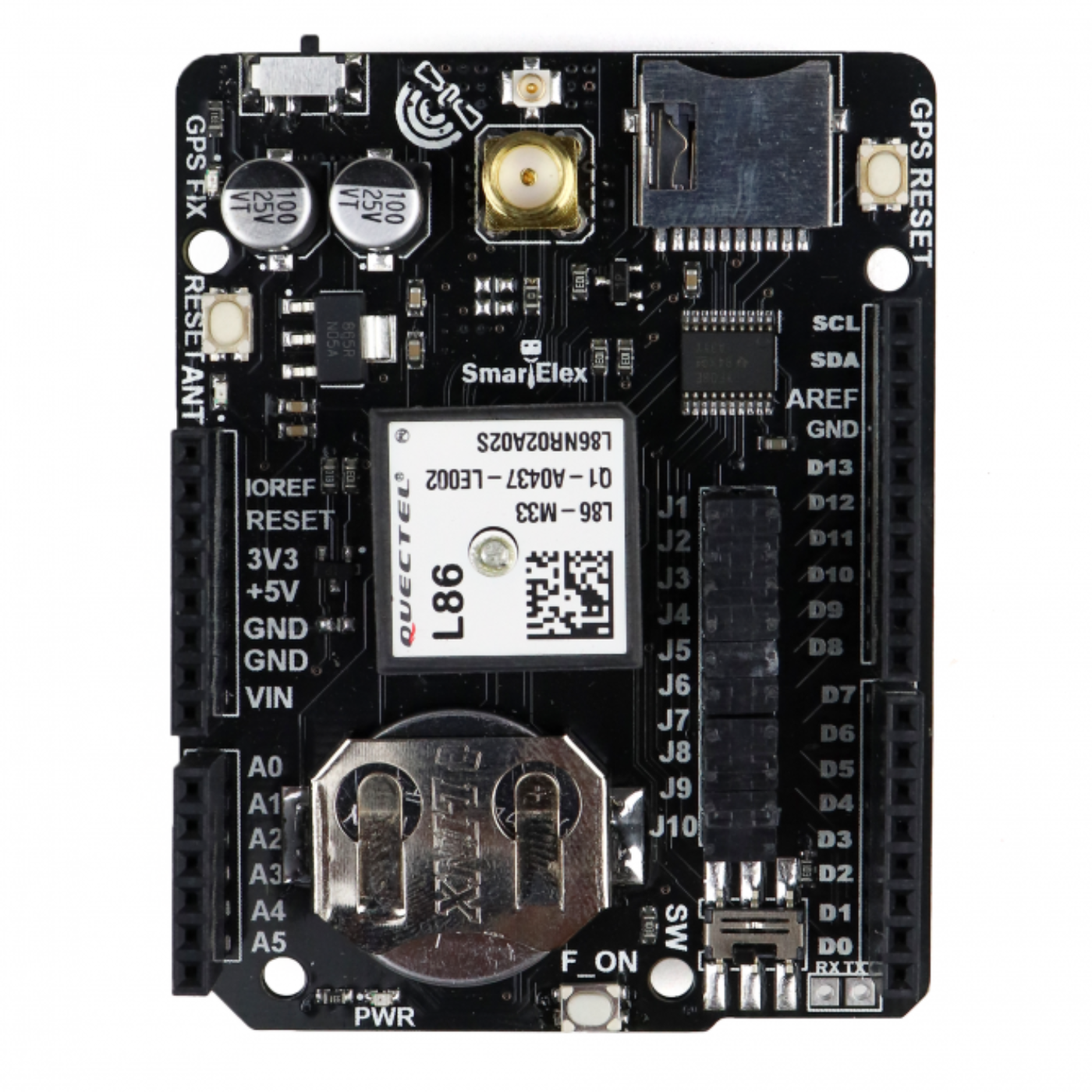 SmartElex GPS Data Logger Shield for Arduino Boards -Compatible With Arduino -Boards Compatible with Arduino -Robocraze