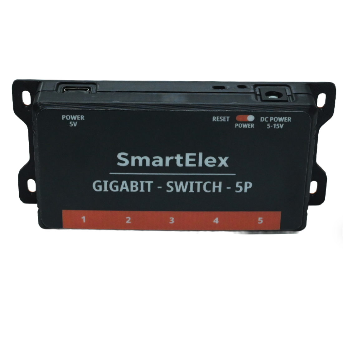 SmartElex Industrial 5P Gigabit Ethernet Switch Full-Duplex 10/100/1000M- Robocraze