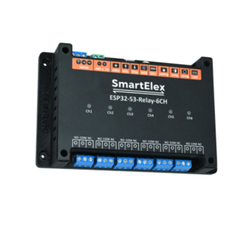 SmartElex Industrial 6-Channel ESP32-S3 WiFi Relay Module, Supports WiFi / Bluetooth / RS485 control, Onboard RS485 / Pico HAT interfaces - Robocraze