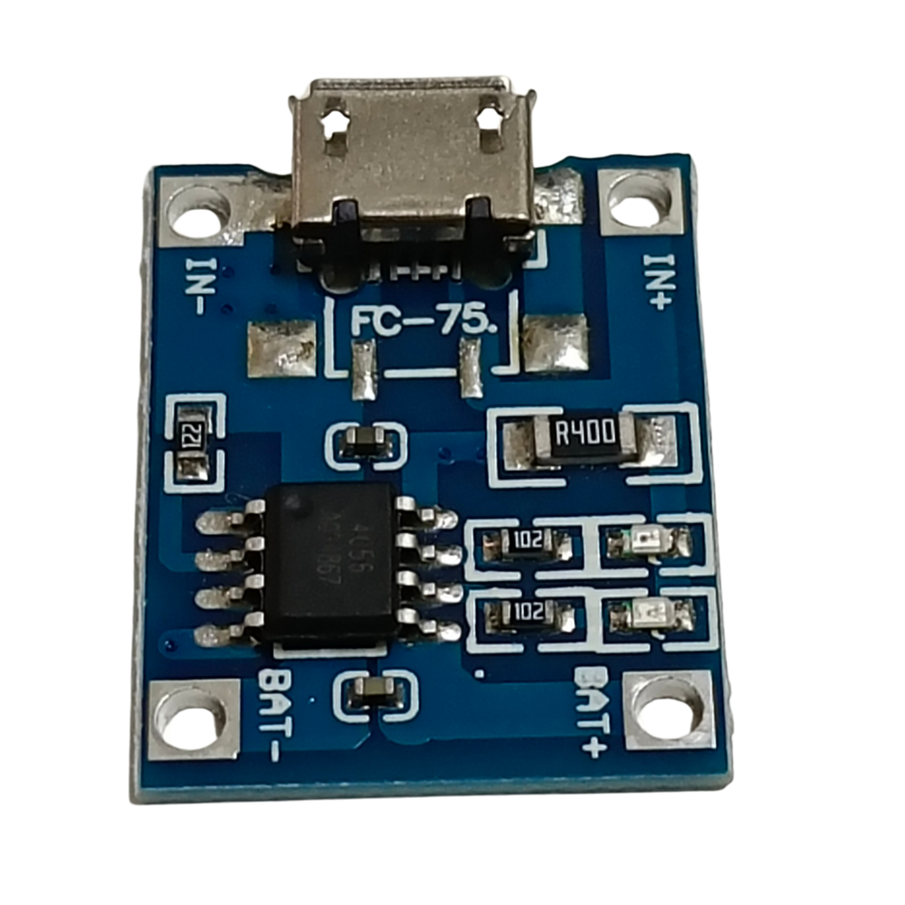 TP4056 1A Li-Ion Battery Charging Protection Module Micro USB -Batteries & Power Supply -Battery Chargers -Robocraze