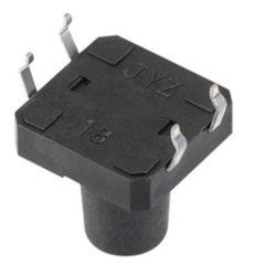 Tactile 4 Pin Push Button Switch 12X12X10mm (Pack of 5) -Electronic Components -Switches -Push Buttons -Robocraze