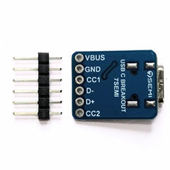 7Semi USB Type-C Connector Breakout (Female)-Electronic Modules-Breakout Boards-Robocraze