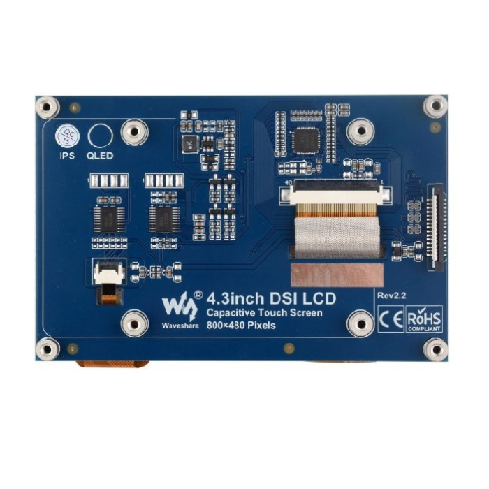 Waveshare 4.3inch DSI LCD Capacitive Touch Display 800×480 for Raspberry Pi -Raspberry Pi -Displays Raspberry pi -Robocraze