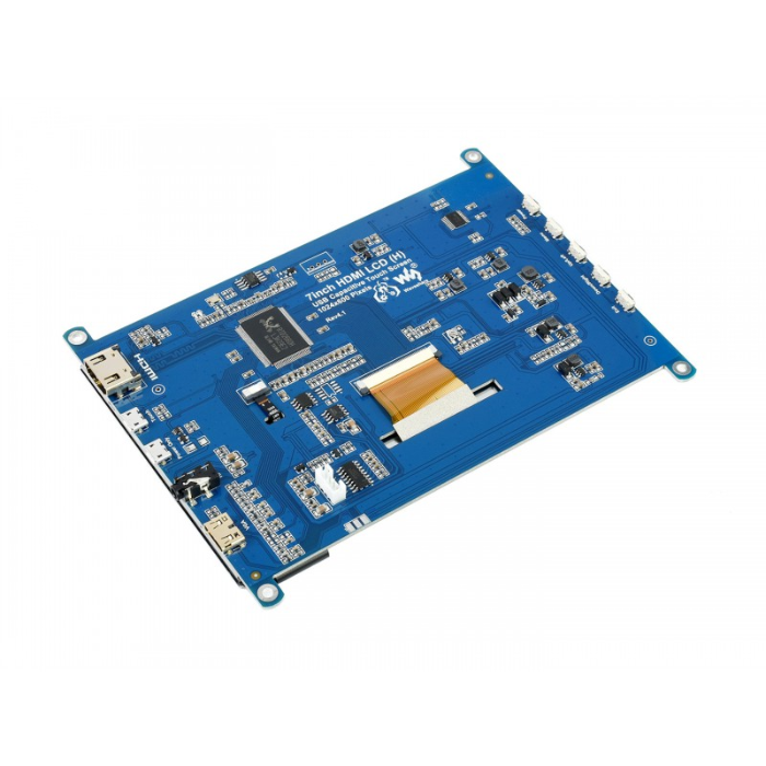 Waveshare 7inch HDMI Capacitive Touch Screen LCD (H) 1024×600 Support Various Systems -Raspberry Pi -Displays Raspberry pi -Robocraze