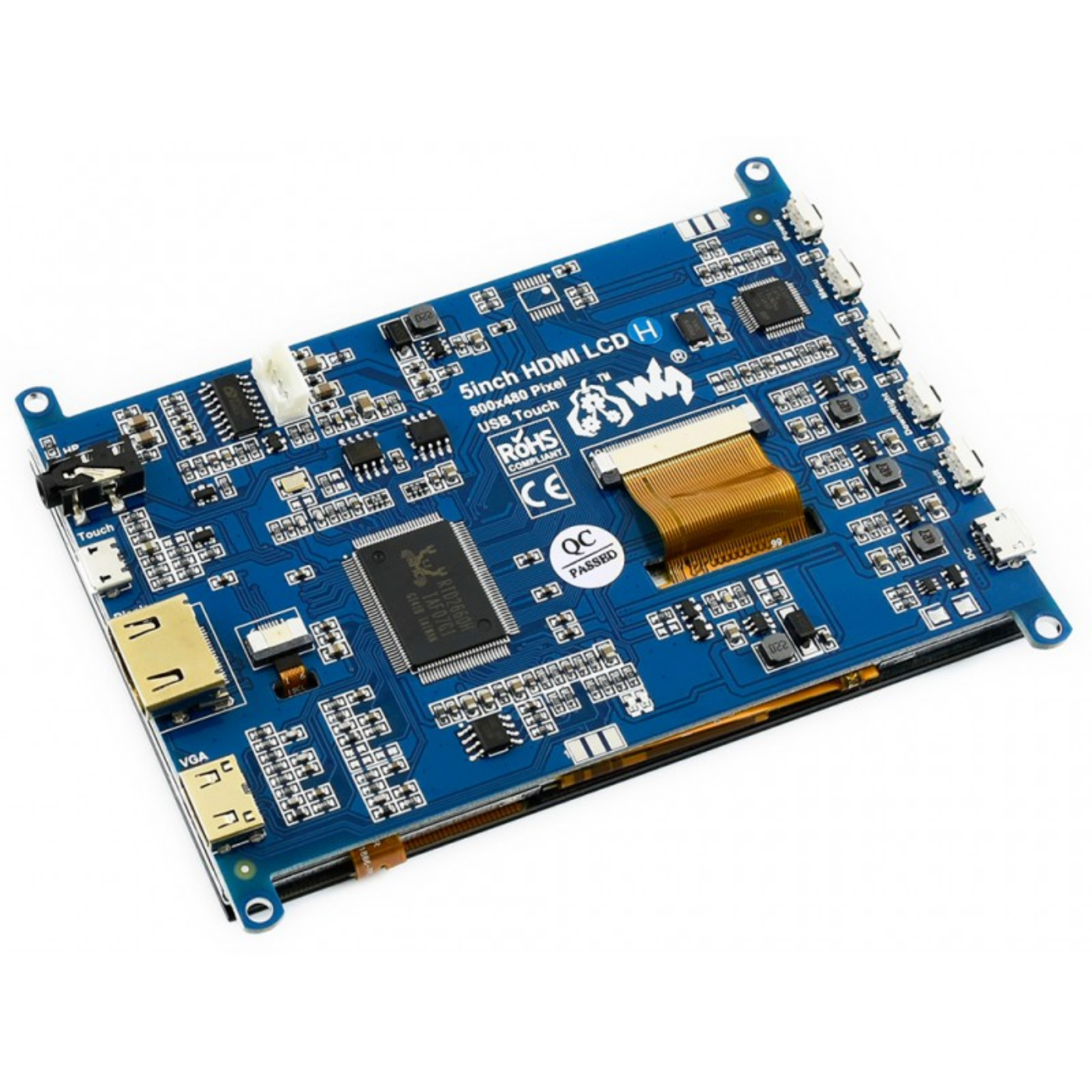 Waveshare 800×480 5inch HDMI LCD (H) Capacitive Touch Screen -Displays -LCD Display -Robocraze
