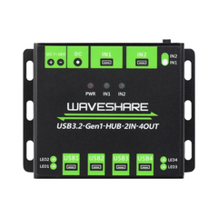 Waveshare Industrial Grade USB HUB Extending 4x USB 3.2 Ports with Switchable Dual Hosts -Robocraze