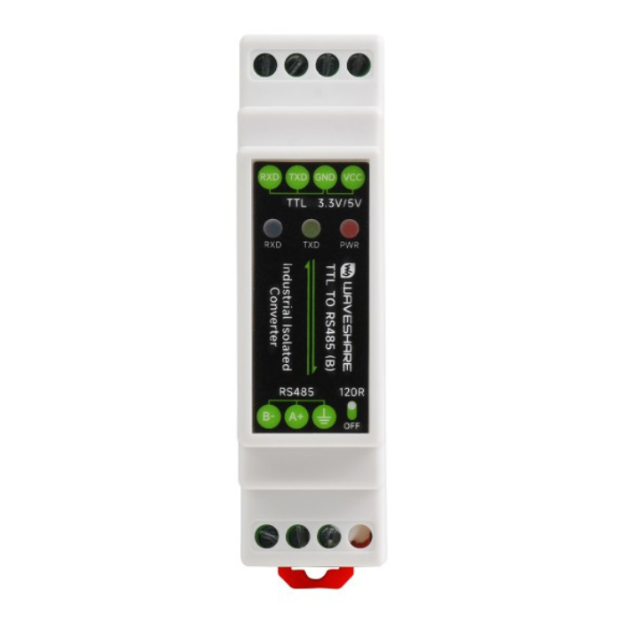 Waveshare TTL to RS485 Industrial Isolated Converter Rail-Mount with Multi-Isolation Protection -Robocraze