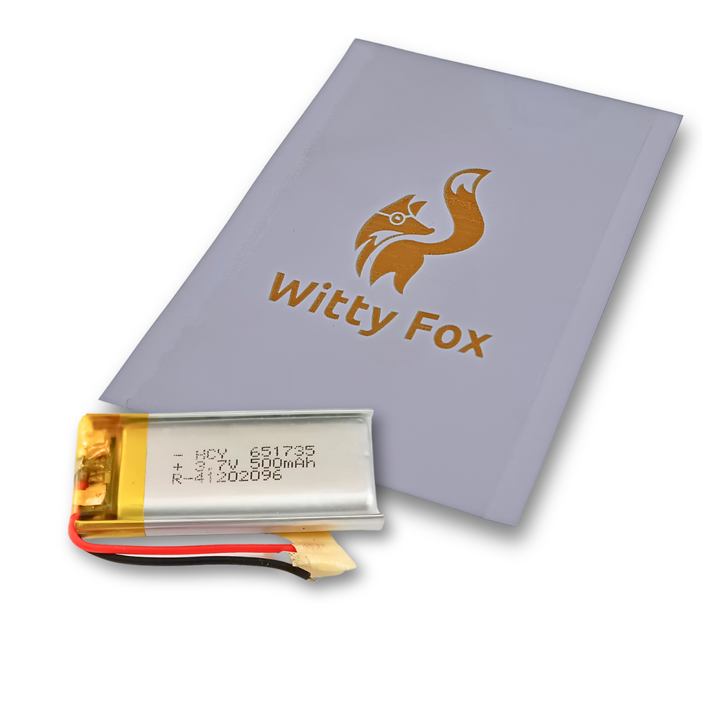 Witty Fox 500mah Rechargeable 3.7v Lithium Polymer Battery -LiPo Battery for Drone -Robocraze