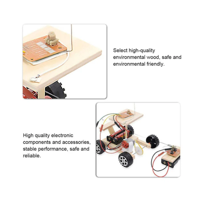 Wooden Wireless Remote Control DIY car Kit for Kids -STEM toy for kids -Robocraze