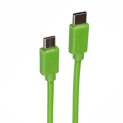 Official Micro:bit USB Cable Type C to Micro USB 0.3m - Green - Robocraze